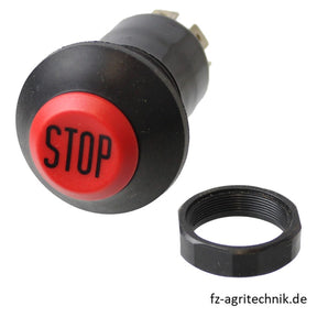 Druckknopfschalter rot für Stop - 7 Flachstecker-Anschlüsse – Schalter für Traktor Ersatzteil