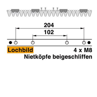 Mähmesser L 107 cm, 21 Klingen, glatt, ESM 2480980 – Klingen für Balkenmäher Ersatzteil