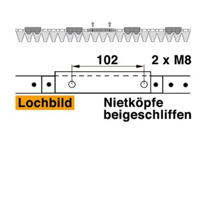Mähmesser 107 cm Esm 249.0110 mit 21 Klingenspitzen – Klingen für Balkenmäher Ersatzteil