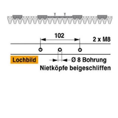 Mähmesser 107 cm Esm 249.0150 mit 21 Klingenspitzen – Klingen für Balkenmäher Ersatzteil