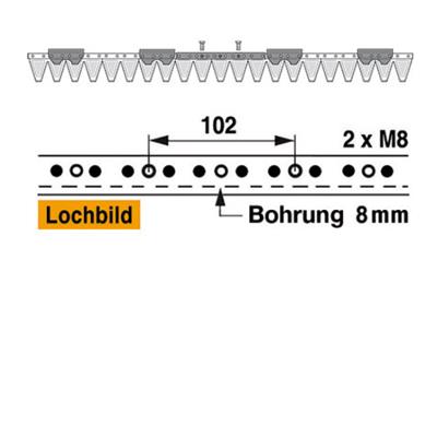 Mähmesser 107 cm Esm 249.0330 mit 21 Klingenspitzen – Messer für Balkenmäher Ersatzteil