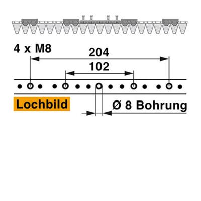 Mähmesser 107 cm Esm 249.0440 mit 21 Klingenspitzen – Balkenmäher Ersatzteil