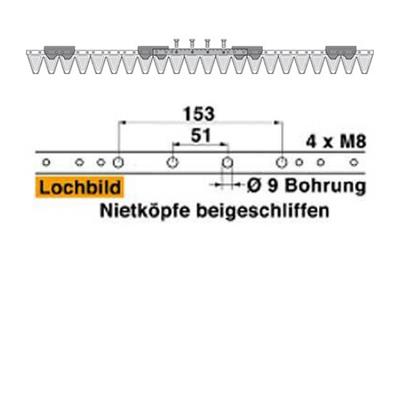 Mähmesser 112 cm Esm 249.0730 mit 22 Klingenspiten – Balkenmäher Ersatzteil