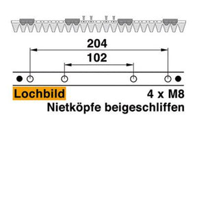 Mähmesser 117 cm Esm 248.0990 mit 23 Klingenspitzen – Klingen für Balkenmäher Ersatzteil