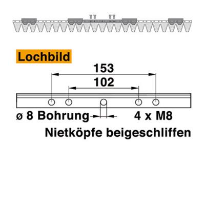 Mähmesser 117 cm Esm 249.0700 mit 23 Klingenspitzen – Messer für Balkenmäher Ersatzteil