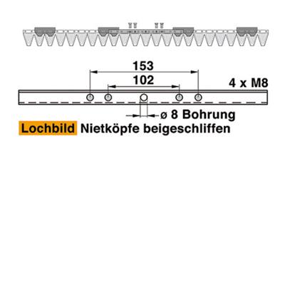 Mähmesser 117 cm Esm 249.1360 mit 23 Klingenspitzen – Klingen für Balkenmäher Ersatzteil