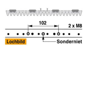 Mähmesser 117 cm Esm 248.0370 mit 23 Klingenspitzen – Klingen für Balkenmäher Ersatzteil