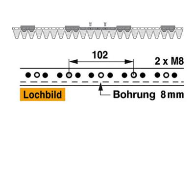 Mähmesser 117 cm Esm 249.0340 mit 23 Klingenspitzen – Klingen für Balkenmäher Ersatzteil