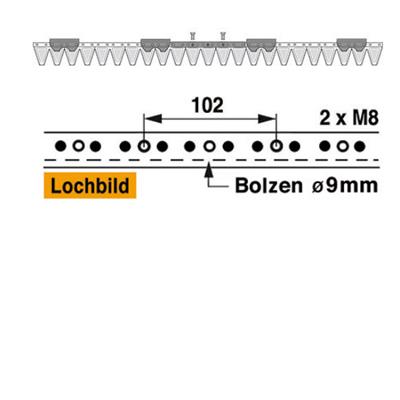 Mähmesser 117 cm Esm 249.1100 mit 23 Klingenspitzen – Klingen für Balkenmäher Ersatzteil