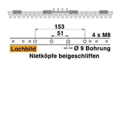 Mähmesser 122 cm Esm 249.0750  mit 24 Klingenspitzen – Messer für Scheibenmähwerk Ersatzteil