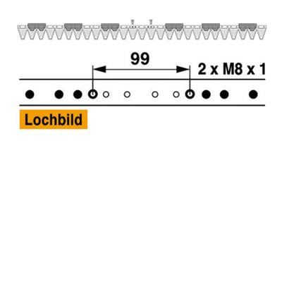 Mähmesser 137 cm Esm 248.1620 mit 27 Klingenspitzen – Messer für Balkenmäher Ersatzteil