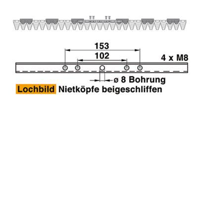 Mähmesser 137 cm Esm 249.1370 mit 27 Klingenspitzen – Klingen für Balkenmäher Ersatzteil