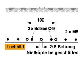Mähmesser 148 cm Esm 248.1070 mit 29 Klingenspitzen – Klingen für Balkenmäher Ersatzteil