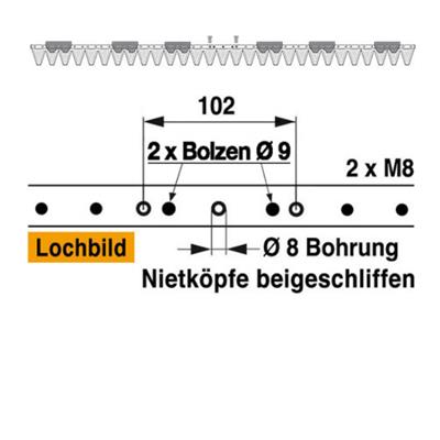Mähmesser 148 cm Esm 248.1070 mit 29 Klingenspitzen – Klingen für Balkenmäher Ersatzteil
