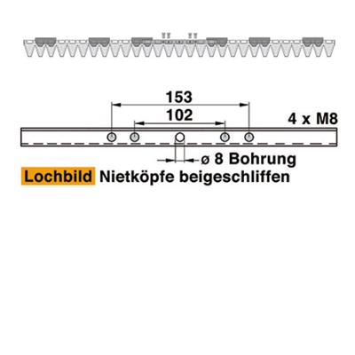 Mähmesser 148 cm Esm 249.1380 mit 29 Klingenspitzen – Klingen für Balkenmäher Ersatzteil