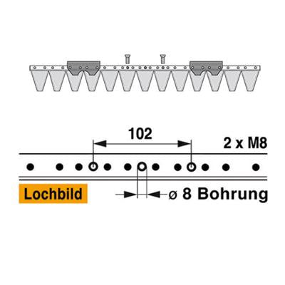 Mähmesser 66 cm Esm 248.1410 mit 13 Klingenspitzen – Klingen für Balkenmäher Ersatzteil