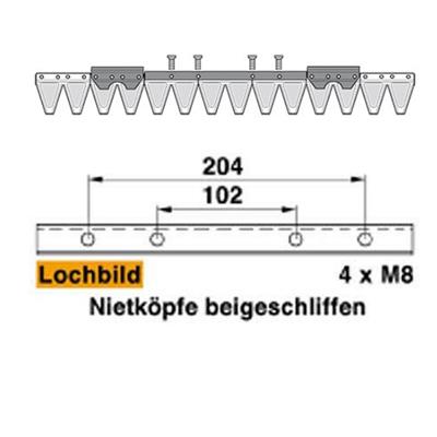 Mähmesser 71 cm Esm 249.0050 mit 14 Klingenspitzen – Messer für Balkenmäher Ersatzteil