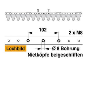 Mähmesser 76 cm Esm 248.0150 mit 15 Klingenspitzen – Klingen für Balkenmäher Ersatzteil