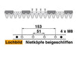 Mähmesser 81 cm Esm 248.0030 mit 16 Klingenspitzen – Klingen für Balkenmäher Ersatzteil