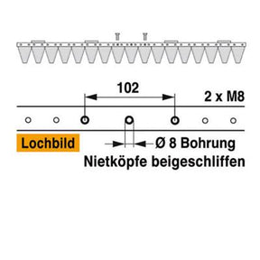 Mähmesser 87 cm Esm 248.0140 mit 17 Klingenspitzen – Klingen für Balkenmäher Ersatzteil