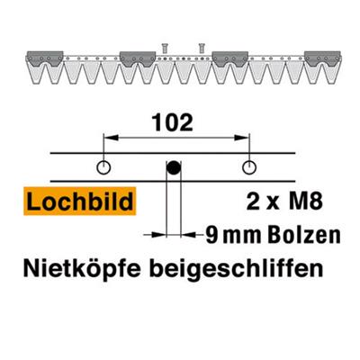 Mähmesser 87 cm Esm 248.0170 mit 17 Klingenspitzen – Balkenmäher Ersatzteil