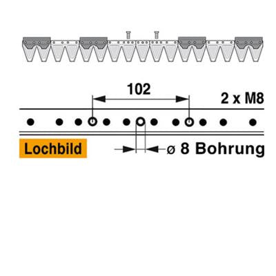 Mähmesser 87 cm Esm 248.0680 mit 17 Klingenspitzen – Klingen für Balkenmäher Ersatzteil
