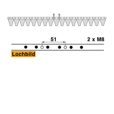 Mähmesser 87 cm Esm 248.4740 mit 17 Klingenspitzen – Klingen für Balkenmäher Ersatzteil