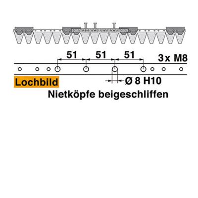 Mähmesser 91 cm Esm 249.0860 mit 18 Klingenspitzen – Klingen für Balkenmäher Ersatzteil