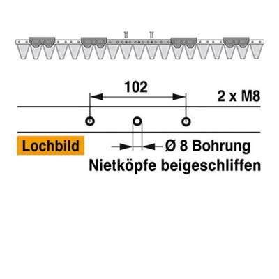Mähmesser 97 cm Esm 249.0550 mit 19 Klingenspitzen – Balkenmäher Ersatzteil