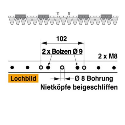 Mähmesser 97 cm Esm 248.1030 mit 19 Klingenspitzen – Balkenmäher Ersatzteil
