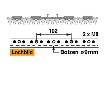 Mähmesser 97 cm Esm 249.1080 mit 19 Klingenspitzen – Klingen für Balkenmäher Ersatzteil