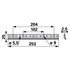 Verstärkungsleiste 3740210 - L 253 mm - zu Agria – Balkenmäher Ersatzteil