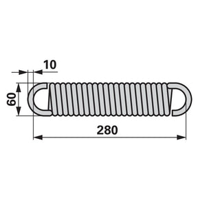 Eggenklappfeder / Zugfeder 280mm – Egge Ersatzteil
