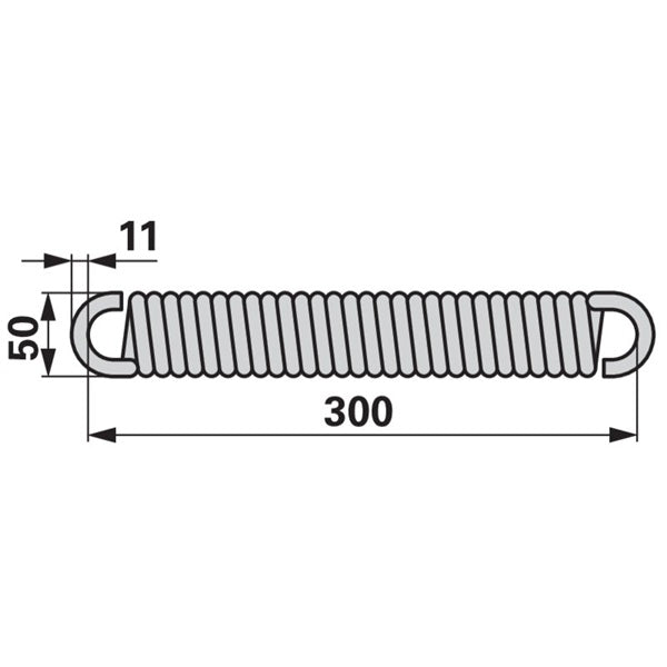 Eggenklappfeder / Zugfeder 300mm – Egge Ersatzteil