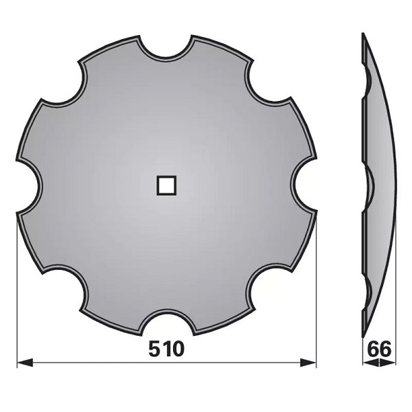 Eggenscheibe - gezahnt - 510 mm - Variante 1 – Egge Scheiben Ersatzteil