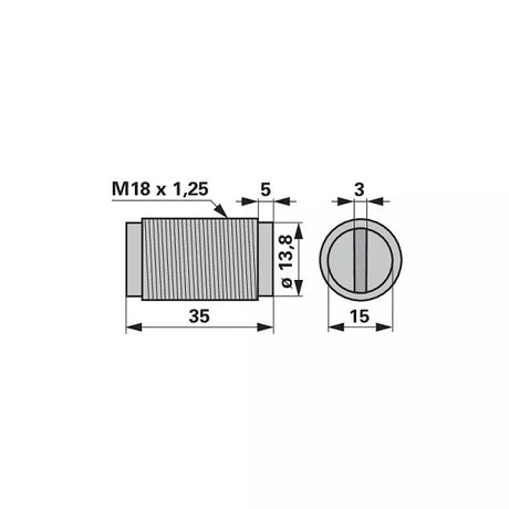 Einstellschraube 14927 - M18 x 1,25 zu Rapid – Schrauben Ersatzteil
