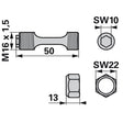 Einstellschraube M16 x 50 mm, mit Mutter anstelle von Reform 580586610 – Saattechnik Sonstiges Ersatzteil