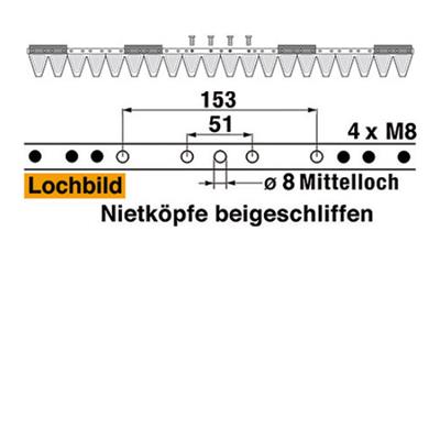 Mähmesser 102 cm Esm 248.1970 mit 20 Klingenspitzen – Klingen für Balkenmäher Ersatzteil