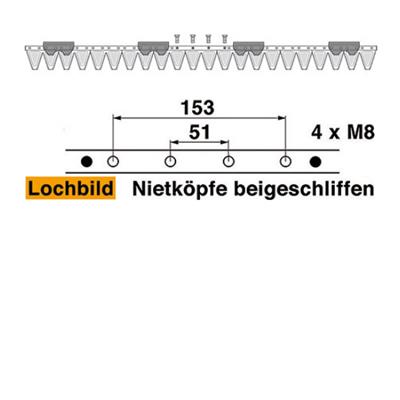 Mähmesser 112 cm Esm 248.0060 mit 22 Klingenspiten – Balkenmäher Ersatzteil