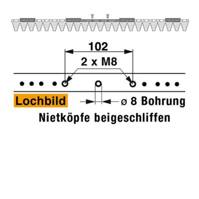 Mähmesser 117 cm Esm 249.1150 mit 23 Klingenspitzen – Klingen für Balkenmäher Ersatzteil