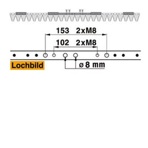 Mähmesser 122 cm Esm 249.1540 mit 24 Klingenspitzen – Klingen für Balkenmäher Ersatzteil