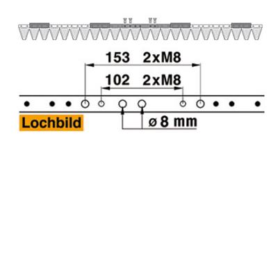 Mähmesser 122 cm Esm 249.1540 mit 24 Klingenspitzen – Klingen für Balkenmäher Ersatzteil