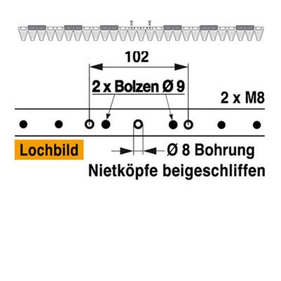 Mähmesser 137 cm Esm 248.2060 mit 27 Klingenspitzen – Klingen für Balkenmäher Ersatzteil