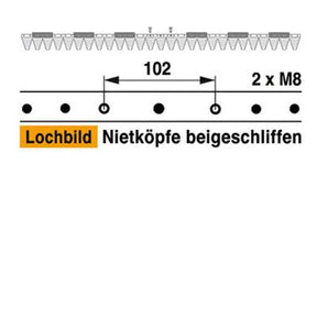 Mähmesser 137 cm Esm 248.2140 mit 27 Klingenspitzen – Klingen für Balkenmäher Ersatzteil