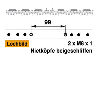 Mähmesser 137 cm Esm 248.2270 mit 27 Klingenspitzen – Klingen für Balkenmäher Ersatzteil