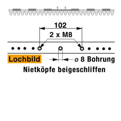 Mähmesser 137 cm Esm 249.1160 mit 27 Klingenspitzen – Klingen für Balkenmäher Ersatzteil