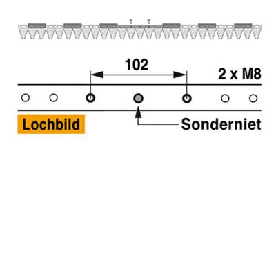 Mähmesser 137 cm Esm 249.2640 mit 27 Klingenspitzen – Klingen für Balkenmäher Ersatzteil