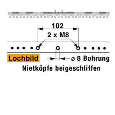 Mähmesser 148 cm Esm 249.1170 mit 29 Klingenspitzen – Klingen für Balkenmäher Ersatzteil