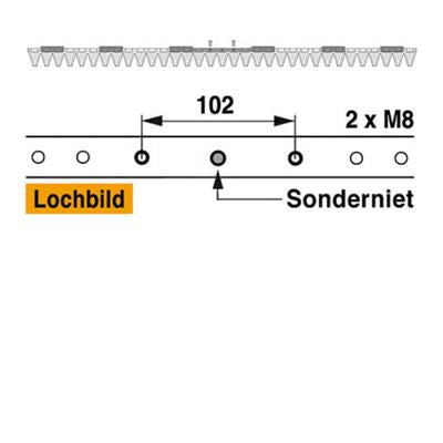 Mähmesser 168 cm Esm 249.2660 mit 22 Klingenspitzen – Klingen für Balkenmäher Ersatzteil