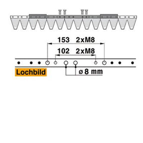 Mähmesser 71 cm Esm 249.1490 mit 14 Klingenspitzen – Klingen für Balkenmäher Ersatzteil